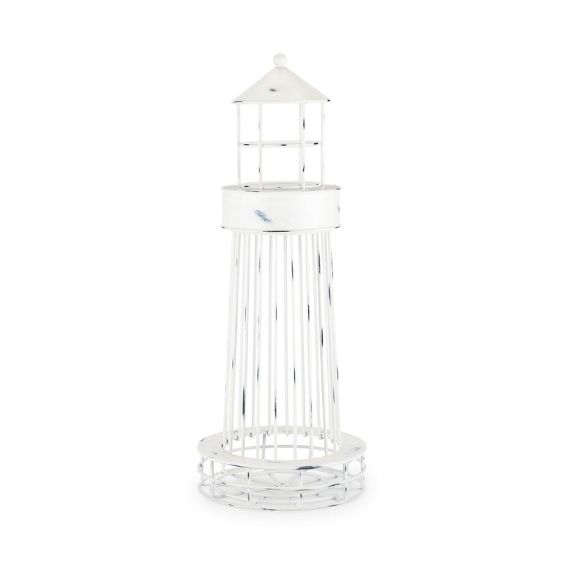 Twine Lighthouse Wine Cork Holder, Wine Corks Storage, Wine Cork Collector, Farmhouse Kitchen Decor, Wine Bar Decor, Wine Accessories, Set of 1, White - Image 1